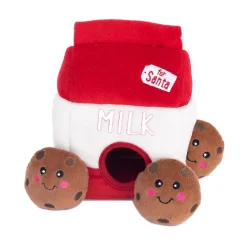 Zippy Paws Interactive Dog Toy - Holiday Burrow - Santa's Milk and Cookies Fashion