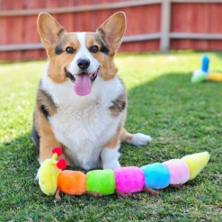 Zippy Paws Long Caterpillar 6 Squeakers Plush No Stuffing Dog Toy Fashion