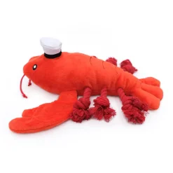 Zippy Paws Playful Pal Plush Squeaker Rope Dog Toy - Luca the Lobster Outlet