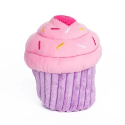 Zippy Paws Plush Squeaker Dog Toy - Cupcake in Blue or Pink Online