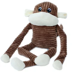Zippy Paws Spencer the Crinkle Monkey Long Leg Plush Dog Toy - Brown Discount