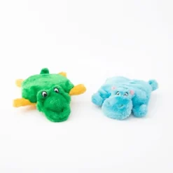 Zippy Paws Squeakie Pads Blaster Squeaker Dog Toy - 2-Pack Hippo & Alligator Sale