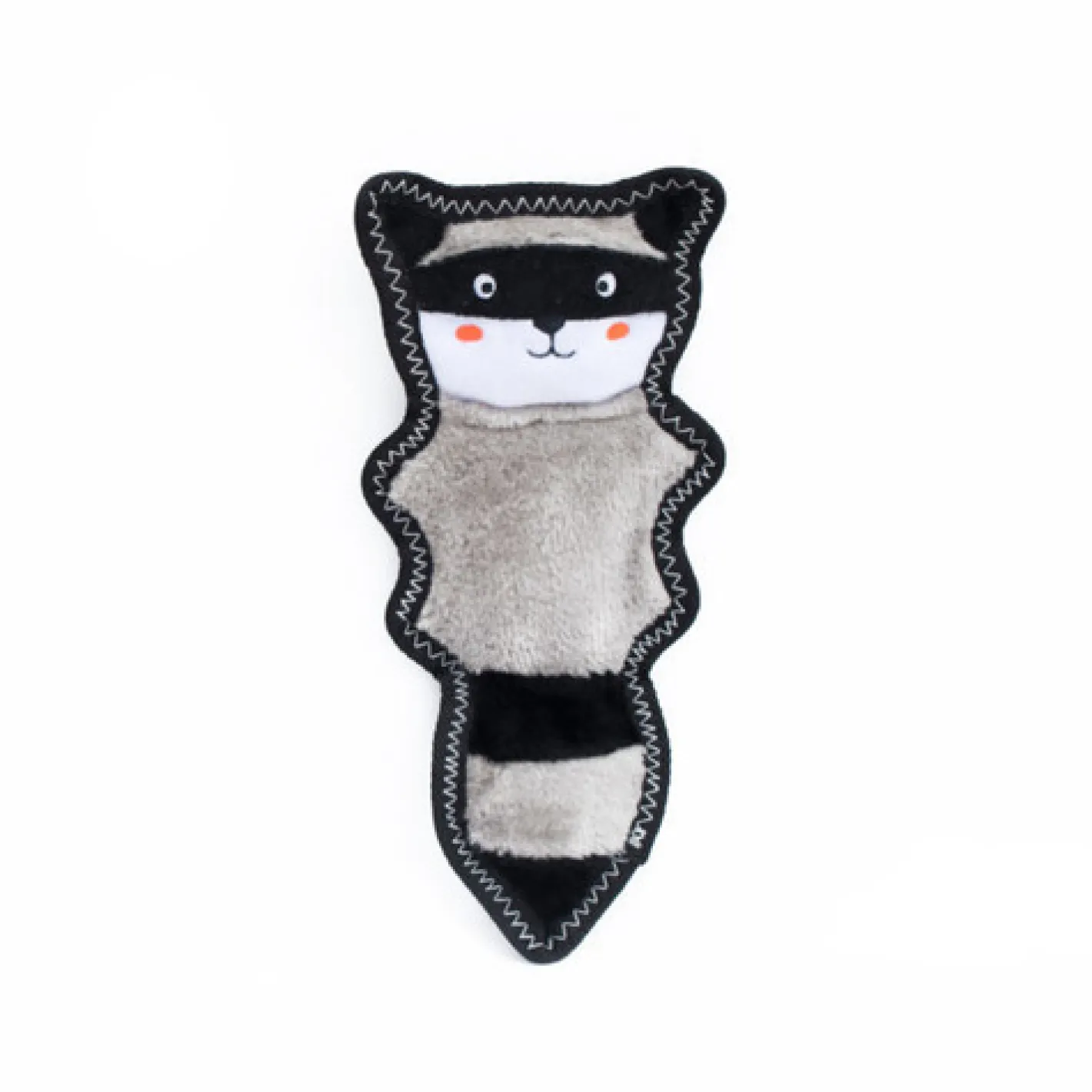 Zippy Paws Z-Stitch Skinny Peltz No Stuffing Squeaker Dog Toy - Raccoon Best