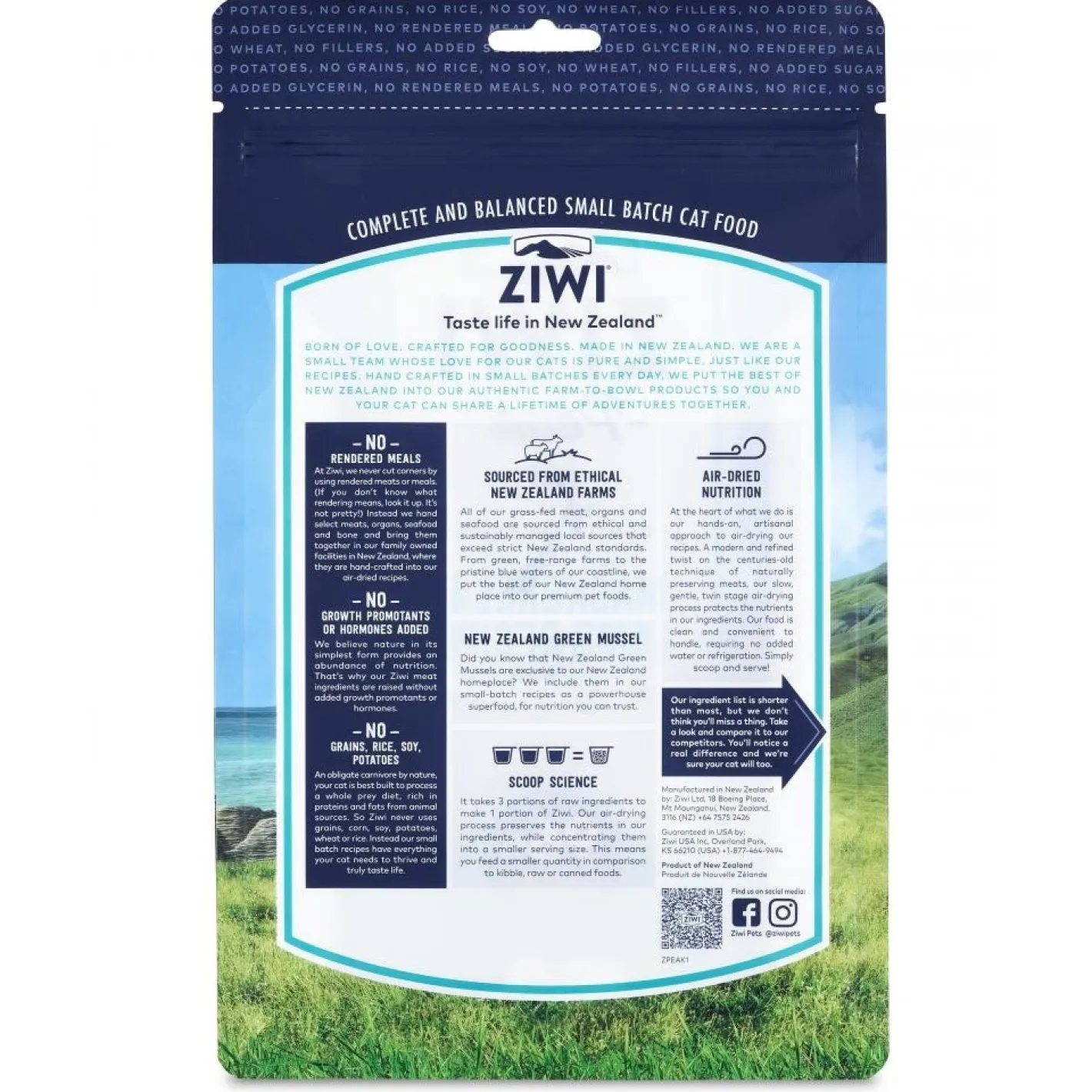 Ziwi Peak Air Dried Grain Free Cat Food 400g Pouch - Mackerel & Lamb Discount