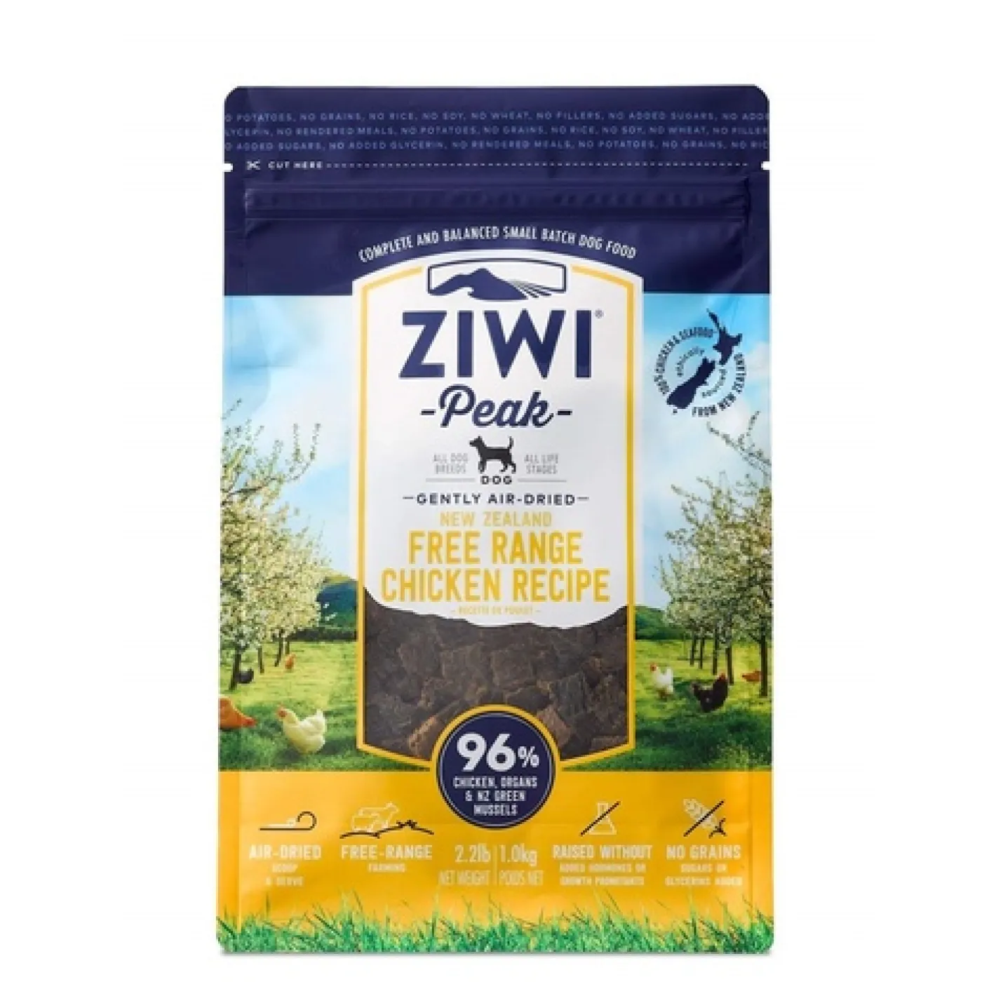 Ziwi Peak Air Dried Grain Free Dog Food 1kg Pouch - Free Range Chicken Sale
