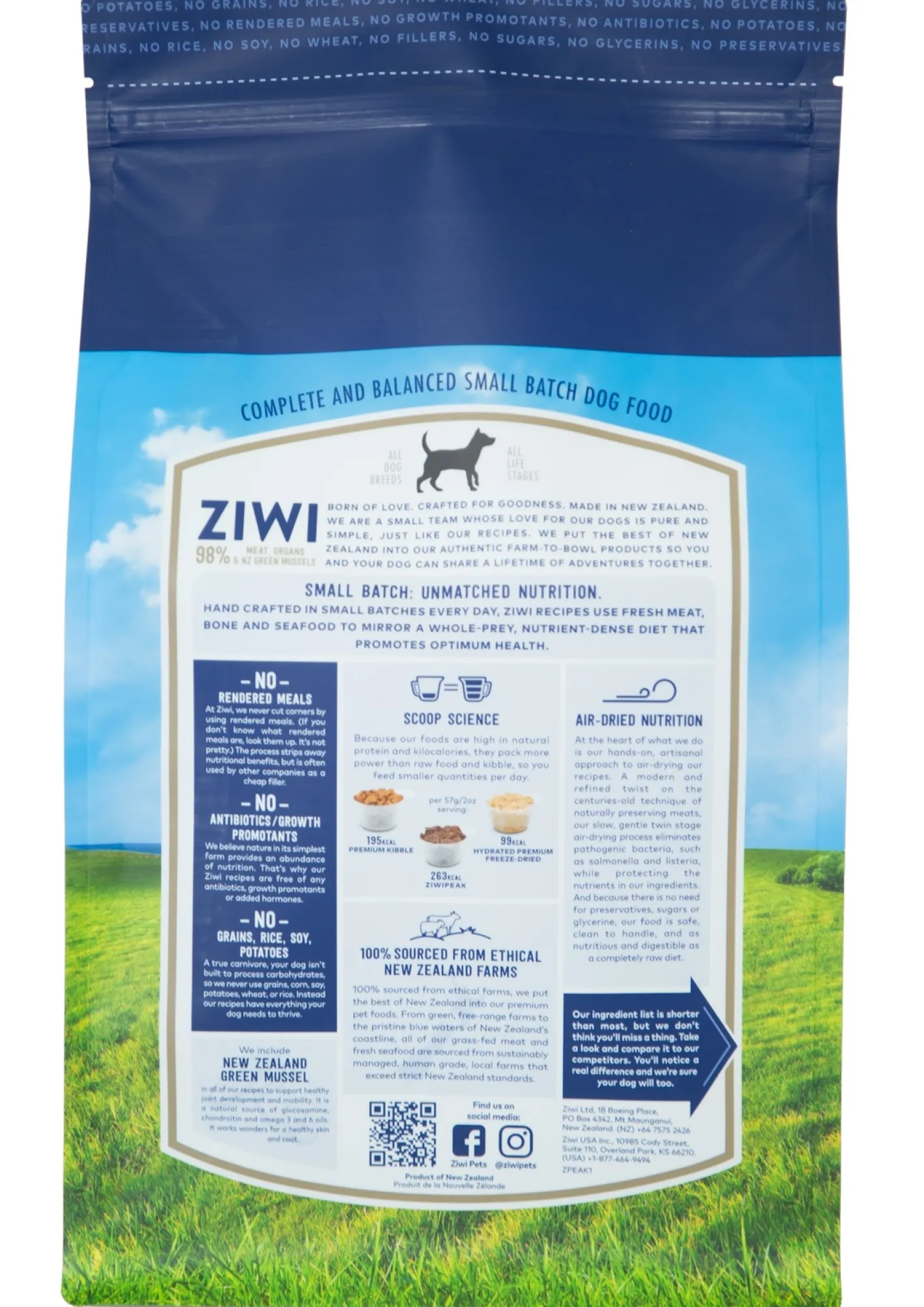 Ziwi Peak Air Dried Grain Free Dog Food 2.5kg Pouch - Free Range Beef Outlet