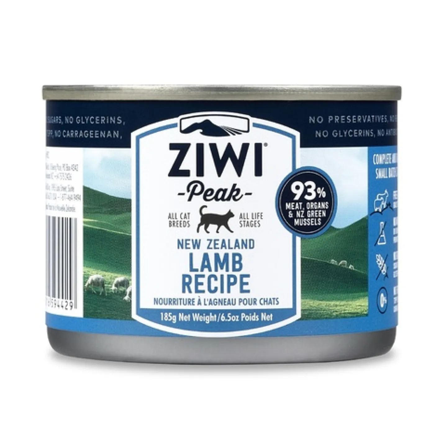 Ziwi Peak Moist Grain Free Cat Food - Free Range New Zealand Lamb -185g x 12 Cans Fashion