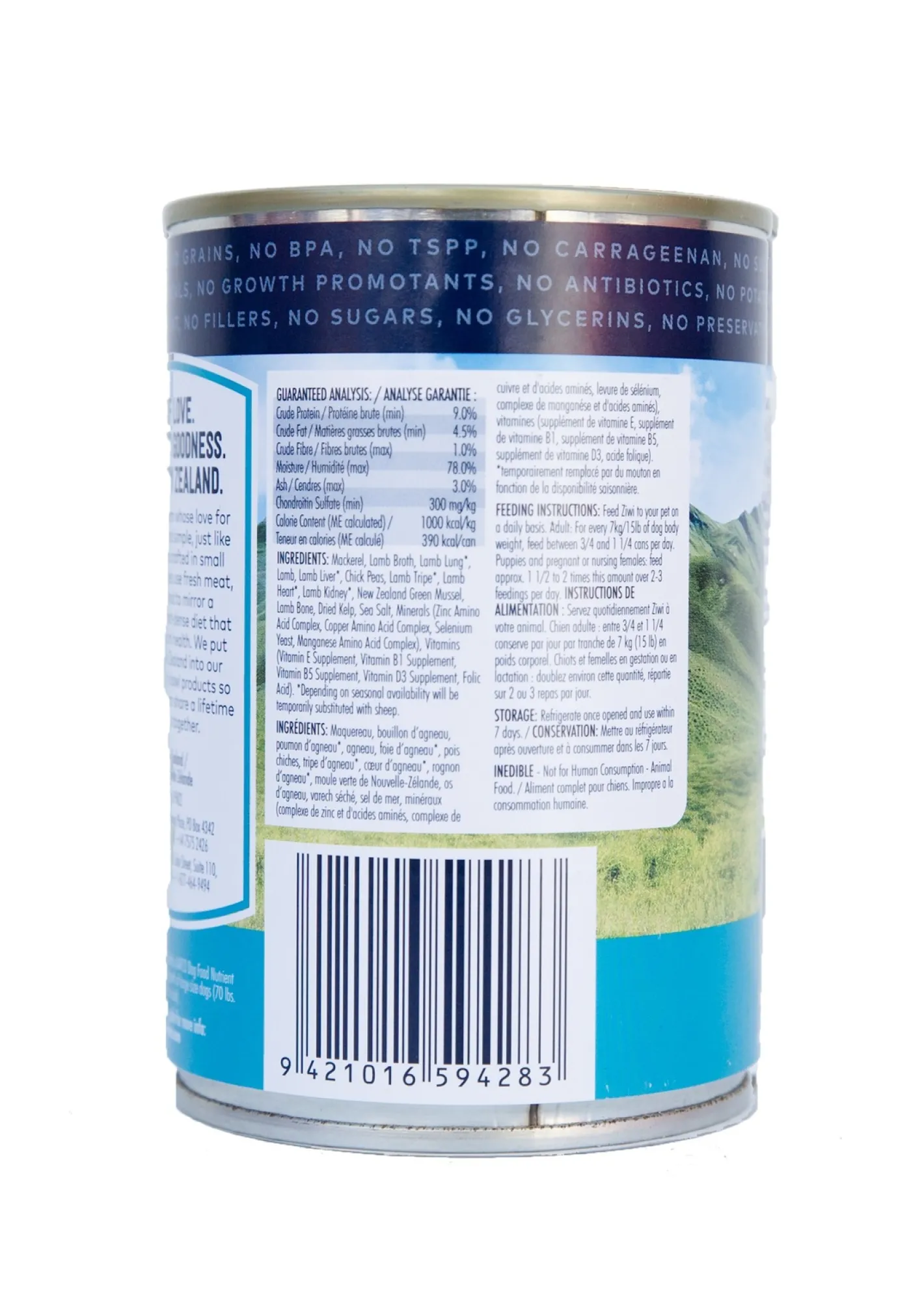 Ziwi Peak Moist Grain Free Dog Food - Mackerel & Lamb - 390g x 12 Cans Discount